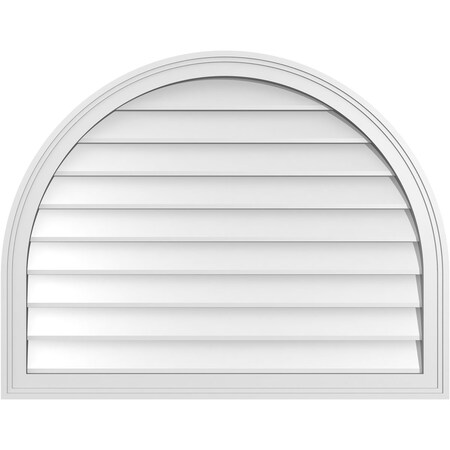 Ekena Millwork Round Top Surface Mount PVC Gable Vent w/ 2"W x 1-1/2"P Brickmould Frame, 36"W x 28"H GVPRT36X2802SN